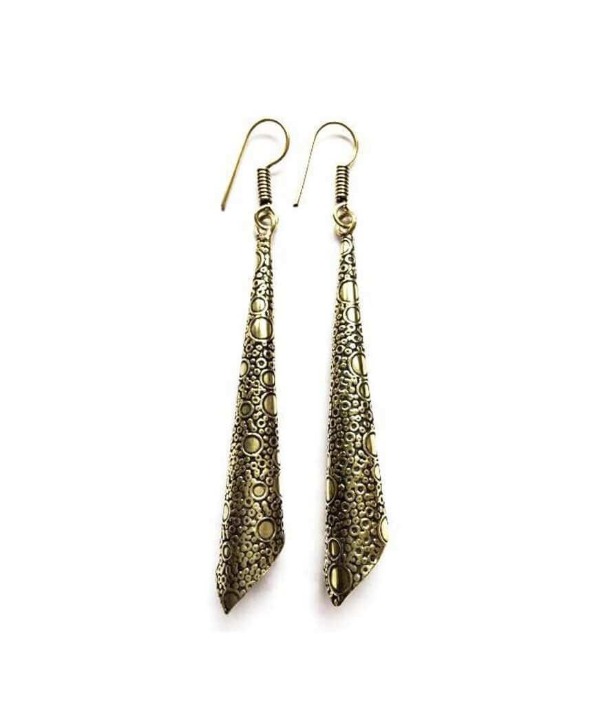 Boucles d'Oreilles Entonnoir en Laiton - Or