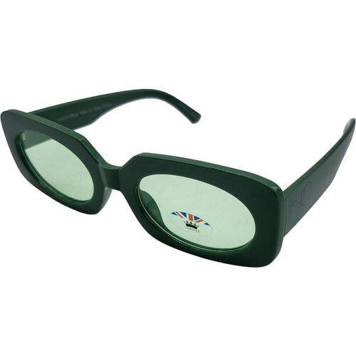 Rectangular Oversized Sunglasses with Oval Lenses