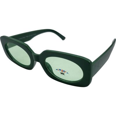 Rechteckige, übergroße Sonnenbrille mit ovalen Gläsern