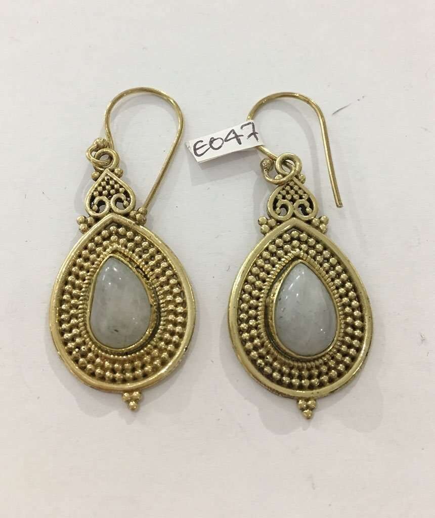 Boucles d'oreilles Tear Stone - Blanc