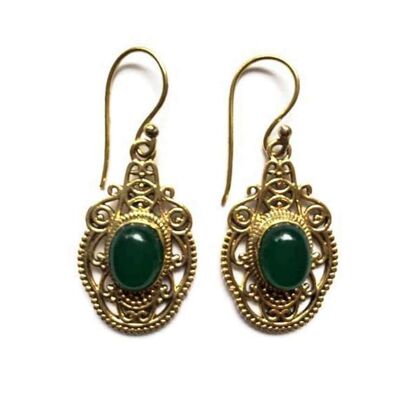 Divine Stone Earrings - Green