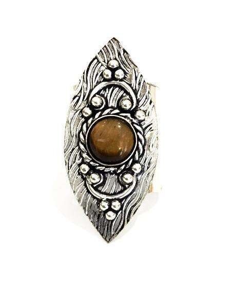 Anillo Nefertiti - Plata y Marrón