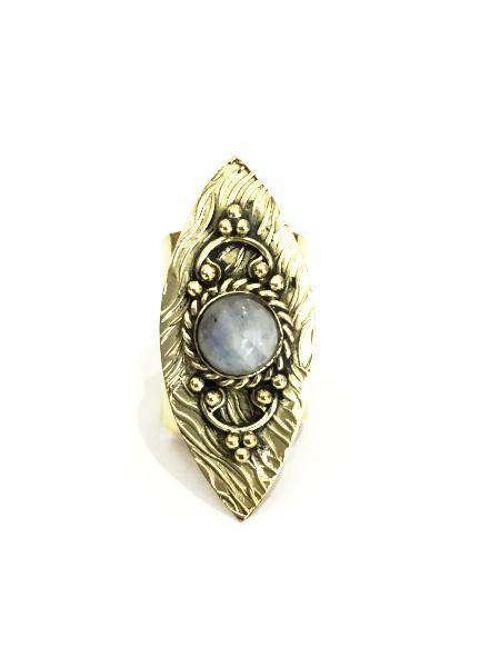 Nefertiti Ring - Gold & Light Blue