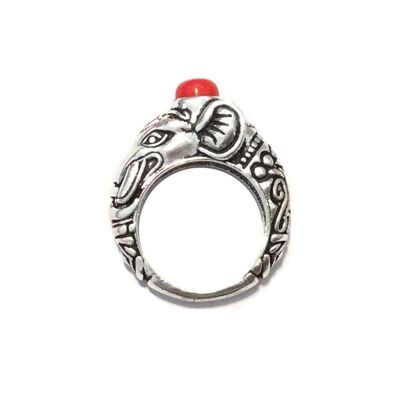Circus Elephant Ring - Silber & Rot
