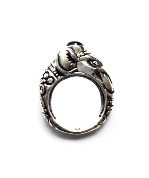 Circus Elephant Ring - Silver & Black