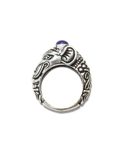 Circus Elephant Ring - Silver & Blue