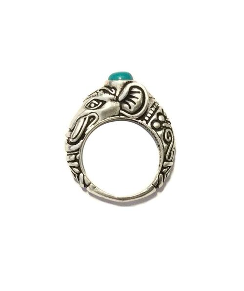 Circus Elephant Ring - Silver & Turquoise