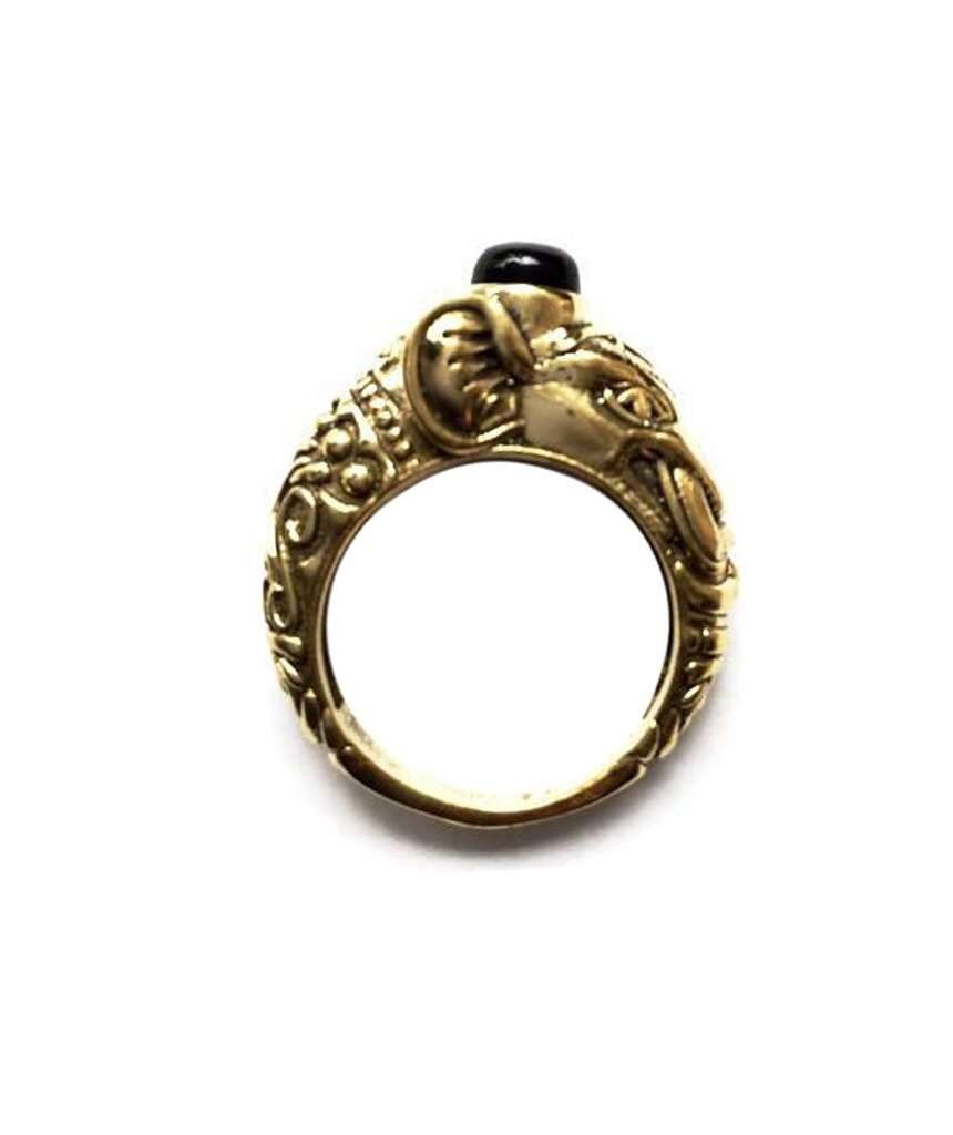 Anillo Elefante Circo - Oro & Negro