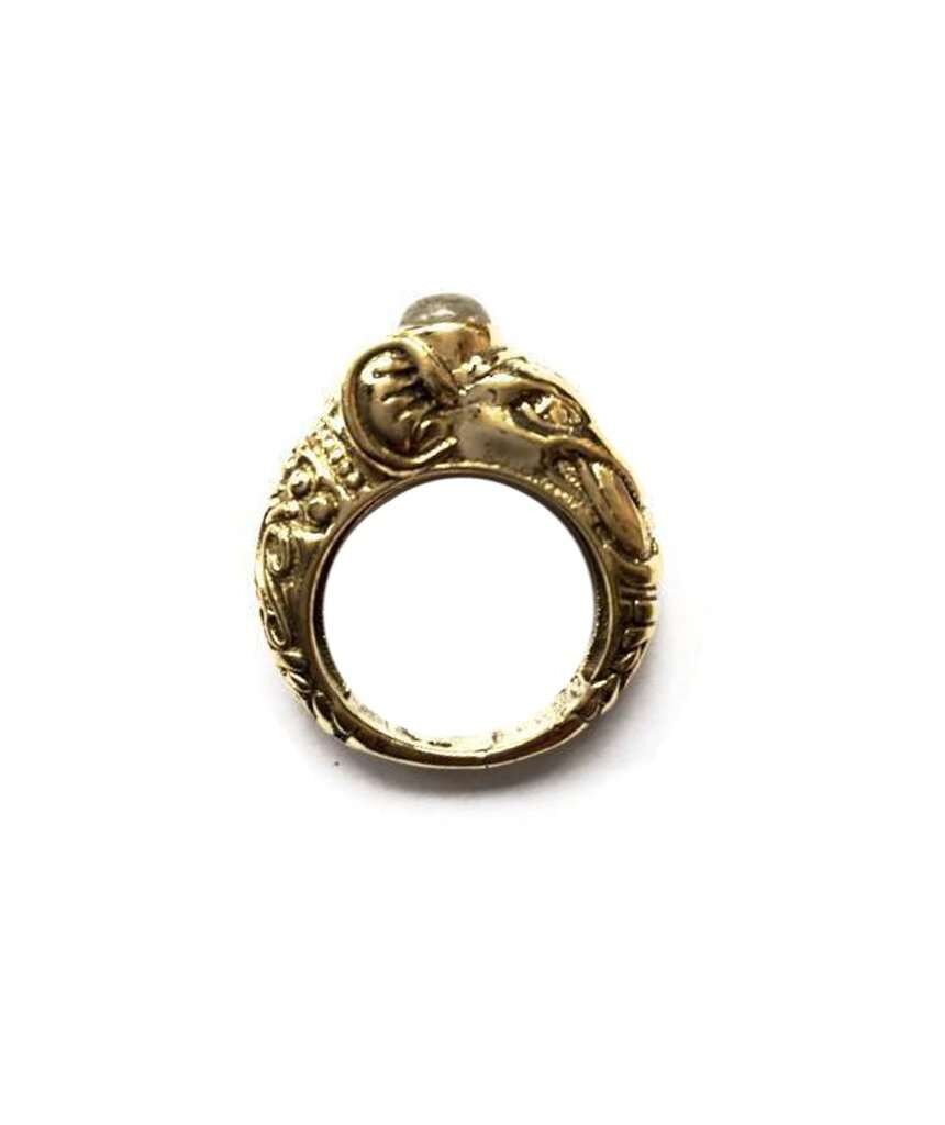 Anillo Elefante de Circo - Oro y Gris