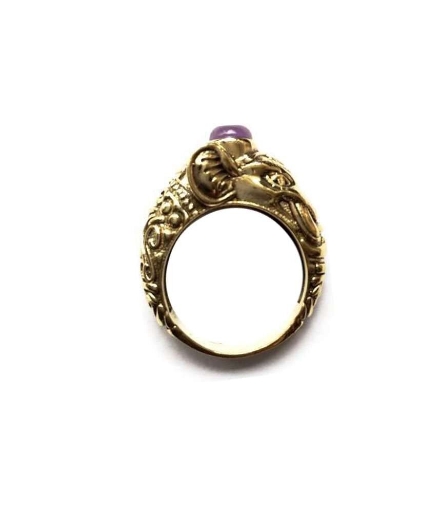 Anillo Elefante de Circo - Oro y Morado