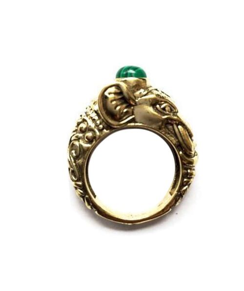 Circus Elephant Ring - Gold & Green