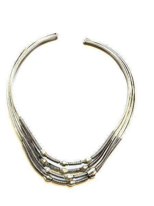 Quad Ball & Chain Choker - Silver