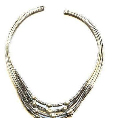 Quad Ball & Chain Choker - Silver