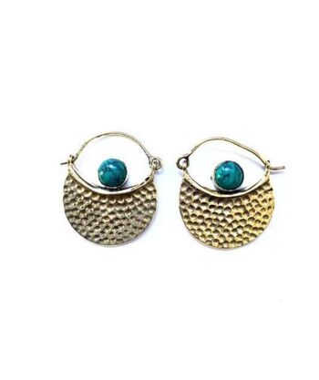 Boucles d'oreilles bourse - Turquoise 1