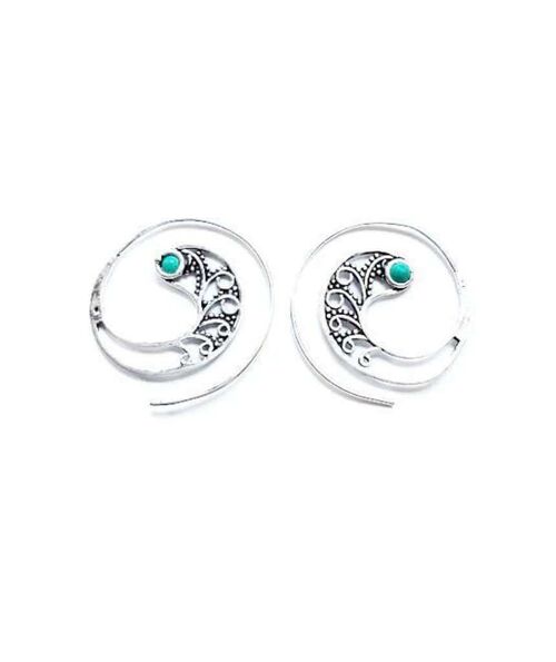 Tribal Earrings - Silver & Turquoise