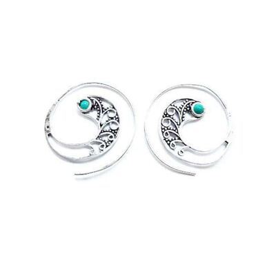 Tribal Earrings - Silver & Turquoise