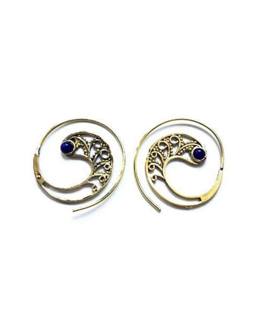 Stammes-Ohrringe - Gold & Lila