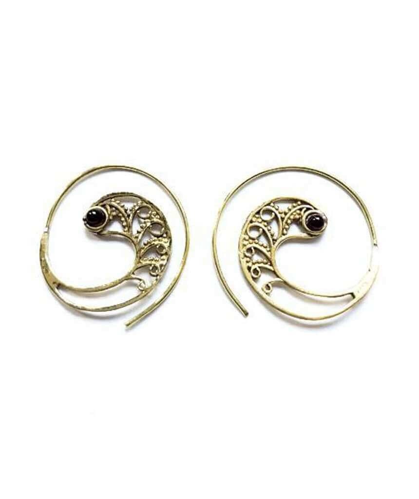 Stammes-Ohrringe - Gold & Schwarz