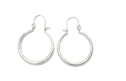 Egyptian Hoop Earrings - Silver Small