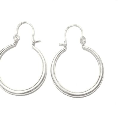 Egyptian Hoop Earrings - Silver Small
