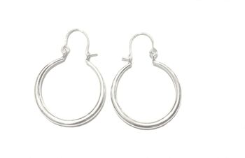 Boucles d'oreilles créoles égyptiennes - Argent petit 1