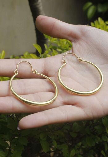 Boucles d'oreilles créoles égyptiennes - Argent petit 5