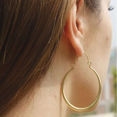 Egyptian Hoop Earrings - Gold Medium