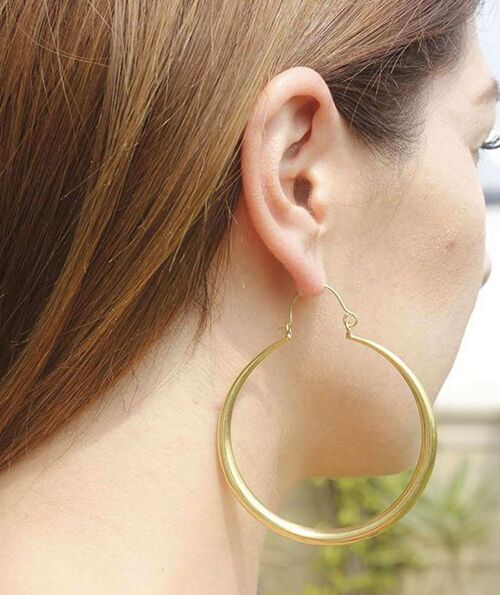 Egyptian Hoop Earrings - Gold Extra Large