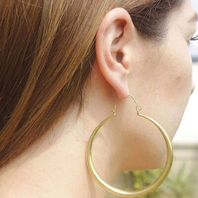 Egyptian Hoop Earrings - Gold Extra Large