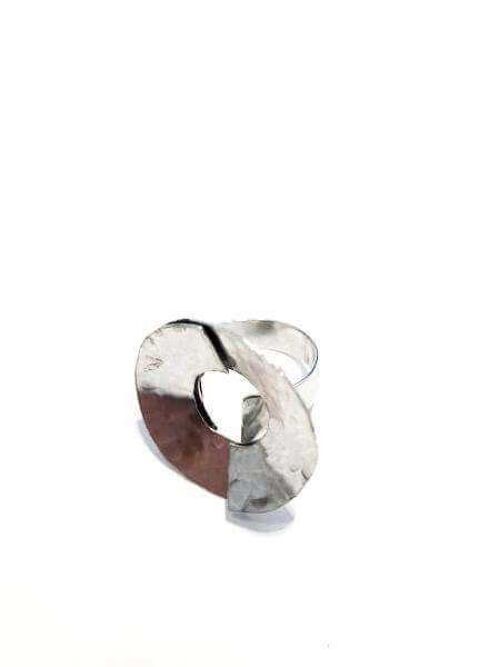 Premium Hammered Circle Ring - Silver