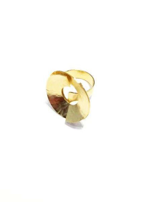 Premium Hammered Circle Ring - Gold