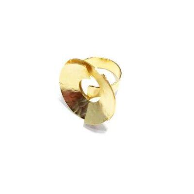 Premium Hammered Circle Ring - Gold