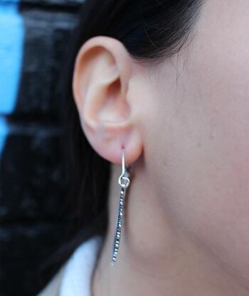 Boucles d'oreilles créoles Boho circulaires - Argent 8