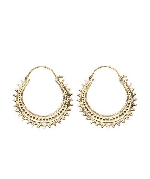 Circular Boho Hoop Earrings - Gold