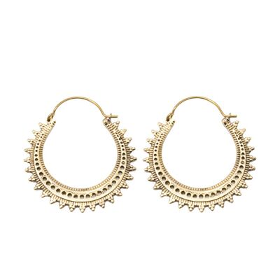 Circular Boho Hoop Earrings - Gold
