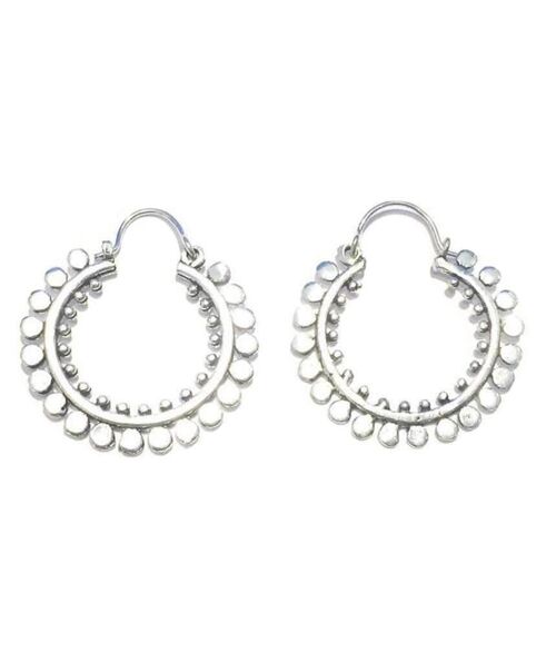 Circular Sun Earrings - Silver