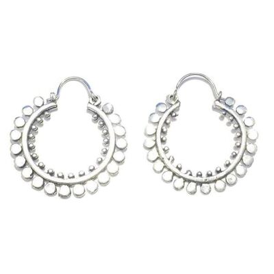 Boucles d'Oreilles Soleil Circulaire - Argent