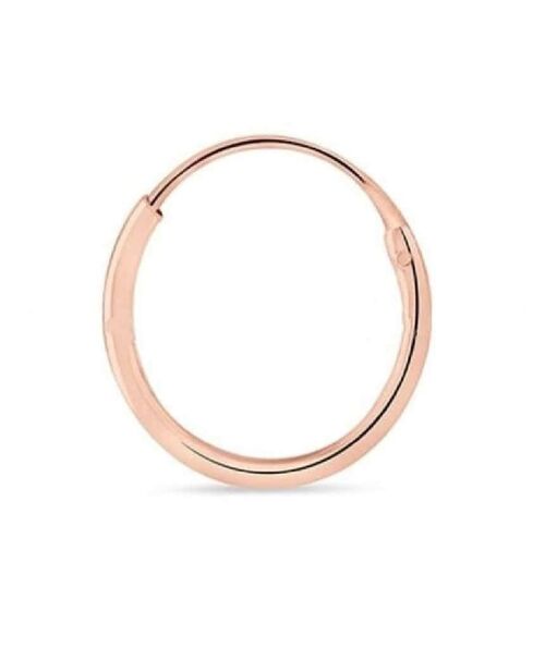 Sterling Silver Huggie Hoop - Rose Gold 12mm