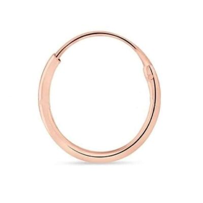 Sterling Silber Huggie Hoop - Roségold 12mm