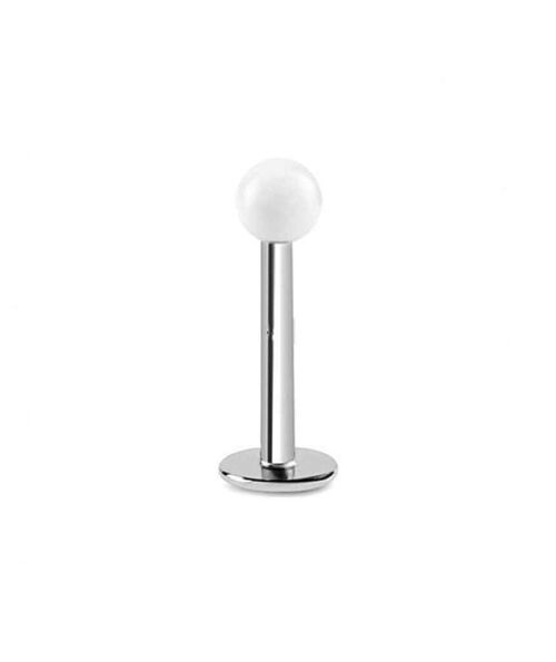 Stainless Steel Labret Piercing - White