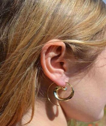 Boucles d'oreilles créoles pivotantes - Argent 4