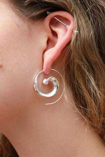 Boucles d'oreilles créoles pivotantes - Argent 7