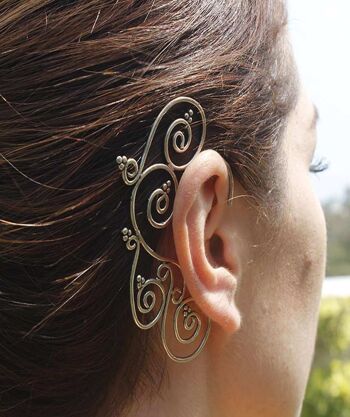 Boucle d'Oreille Boho Géométrique Spirale - Argent 2