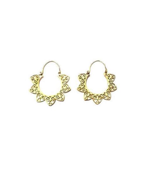 Sun Hoop Earrings - Gold