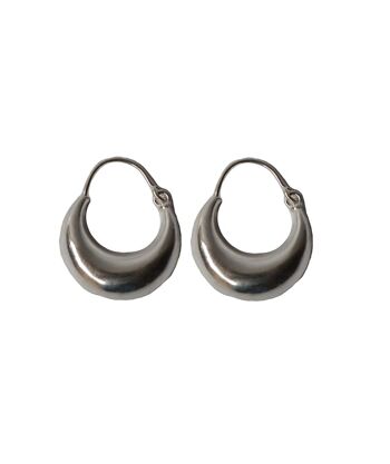 Boucles d'oreilles créoles audacieuses - Argent petit 5