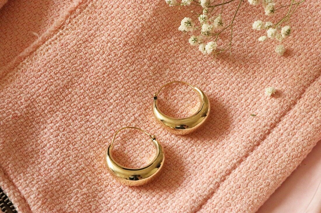 Auffällige Creolen - Gold Klein