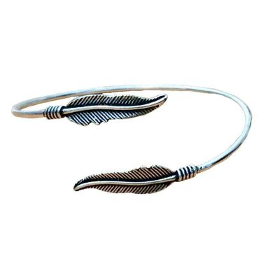 Double Feather Bracelet - Silver