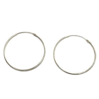 Elegant Hoop Earrings - Silver Medium
