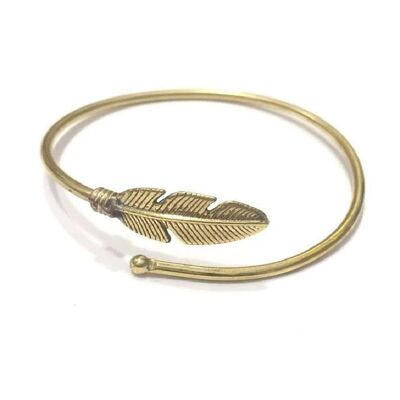 Curl Up Feather Armreif - Gold
