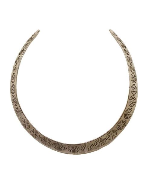 Cleopatra Swirl Choker Necklace - Silver
